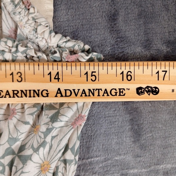 Lily Rose Dress Womens Large Floral Daisies Maxi Slit Strappy Boho Summer Rayon - Picture 4 of 5